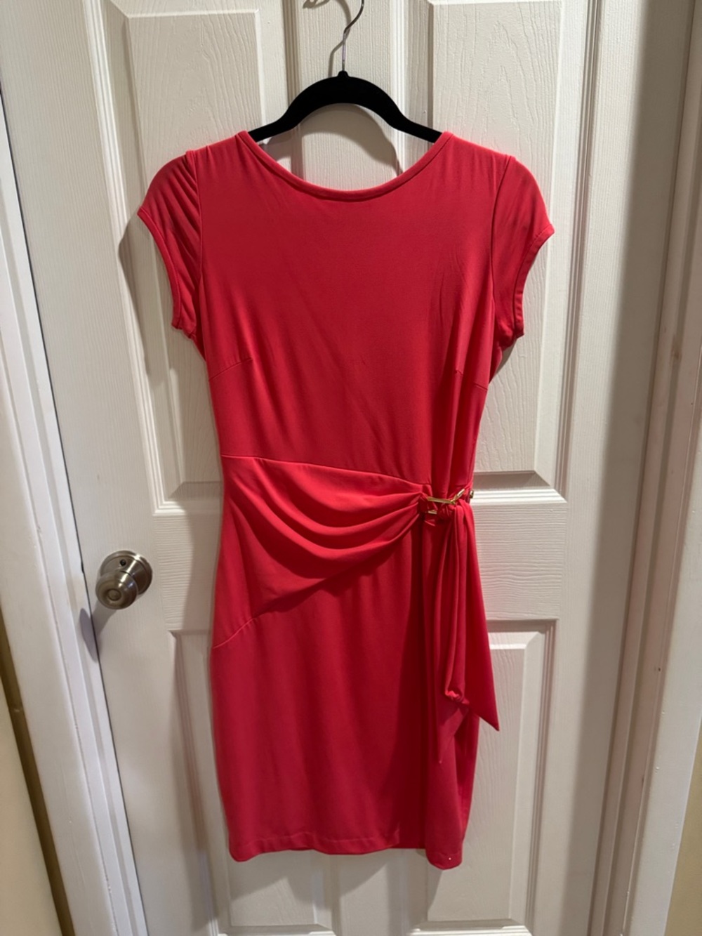Cache coral Women's Side-Tie Sheath Dress